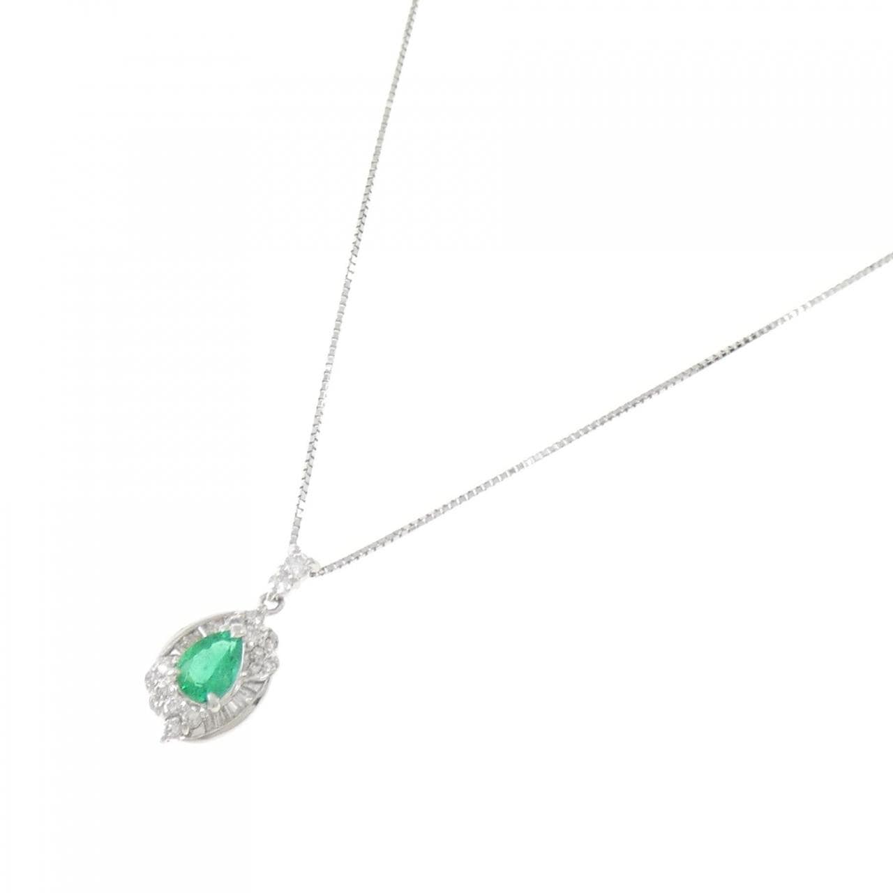PT900/PT850 エメラルド ネックレス 0.45CT