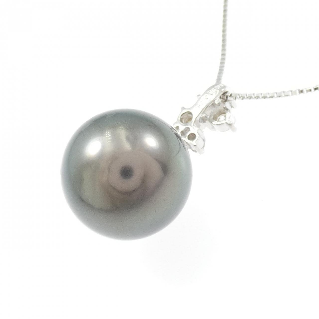 K18WG 黒蝶パール ネックレス 13.2mm