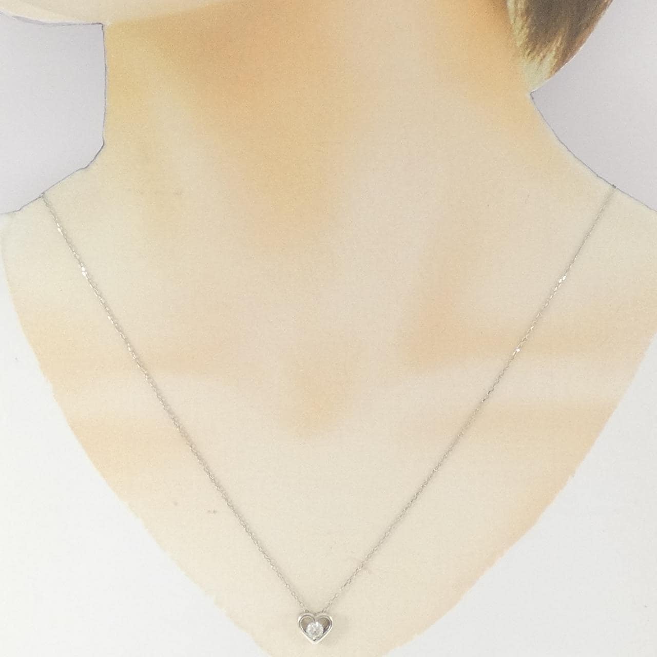 PT900/PT850 ハート ダイヤモンド ネックレス 0.266CT