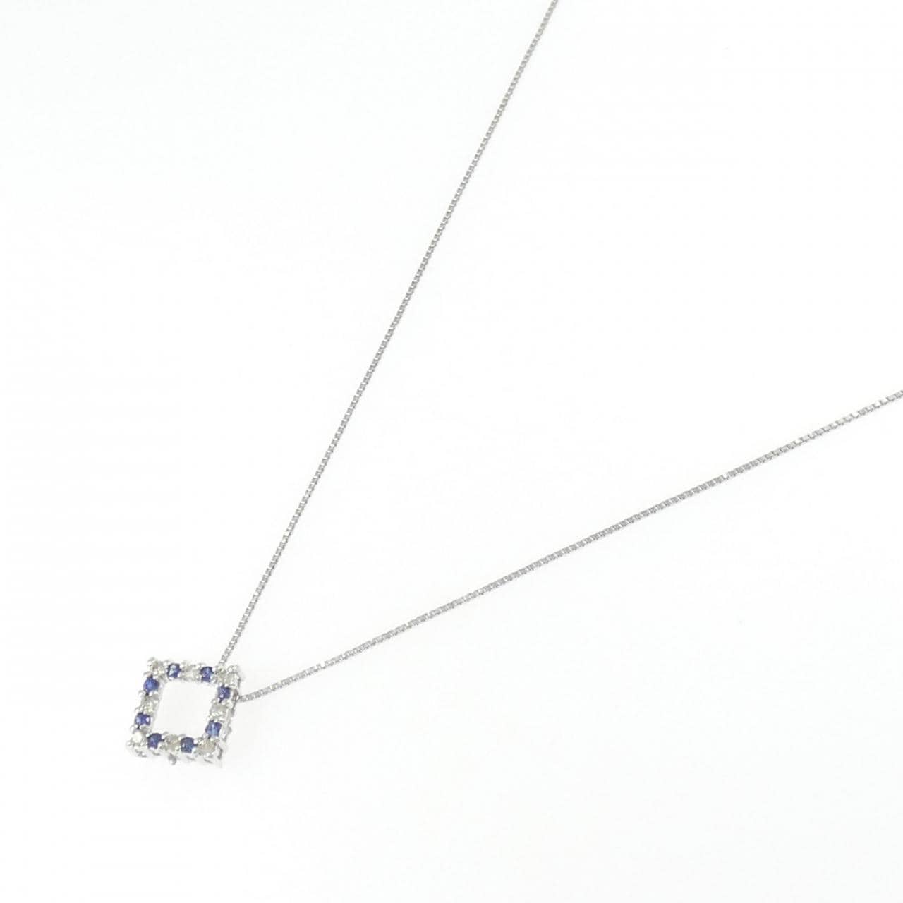 K18WG サファイヤ ネックレス 0.10CT