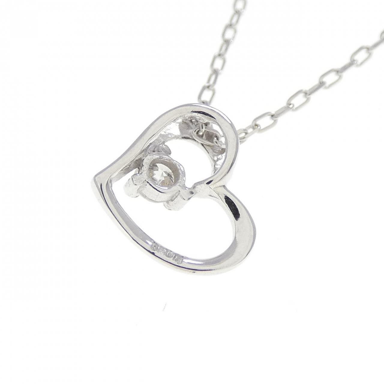 K10WG ハート ダイヤモンド ネックレス 0.03CT