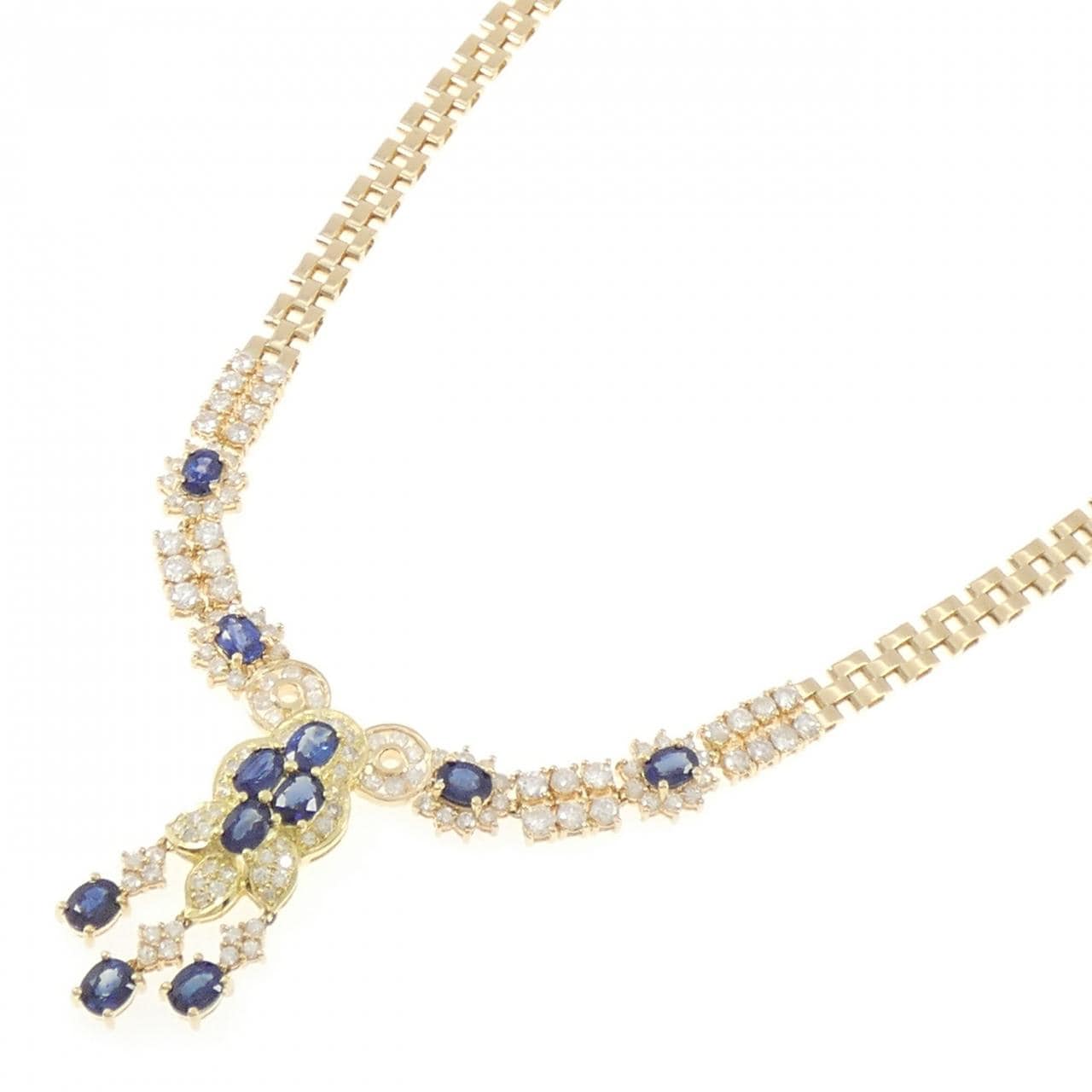 K18YG サファイヤ ネックレス 8.01CT