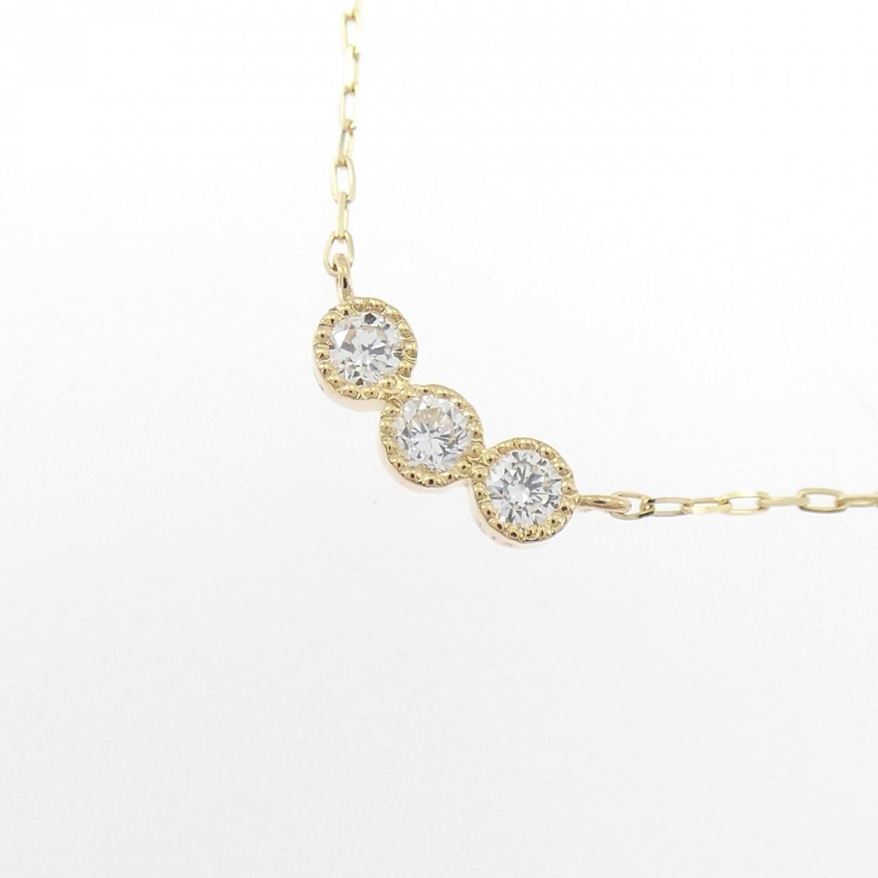 【リメイク】K18YG ダイヤモンド ネックレス 0.10CT