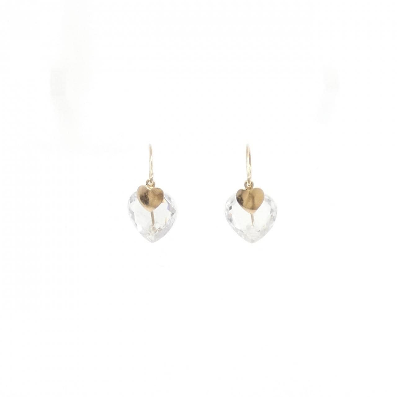 【新品】K10YG ハート キュービック ピアス