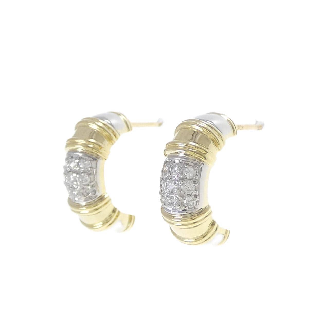 K18YG/PT900 ダイヤモンド ピアス 0.22CT