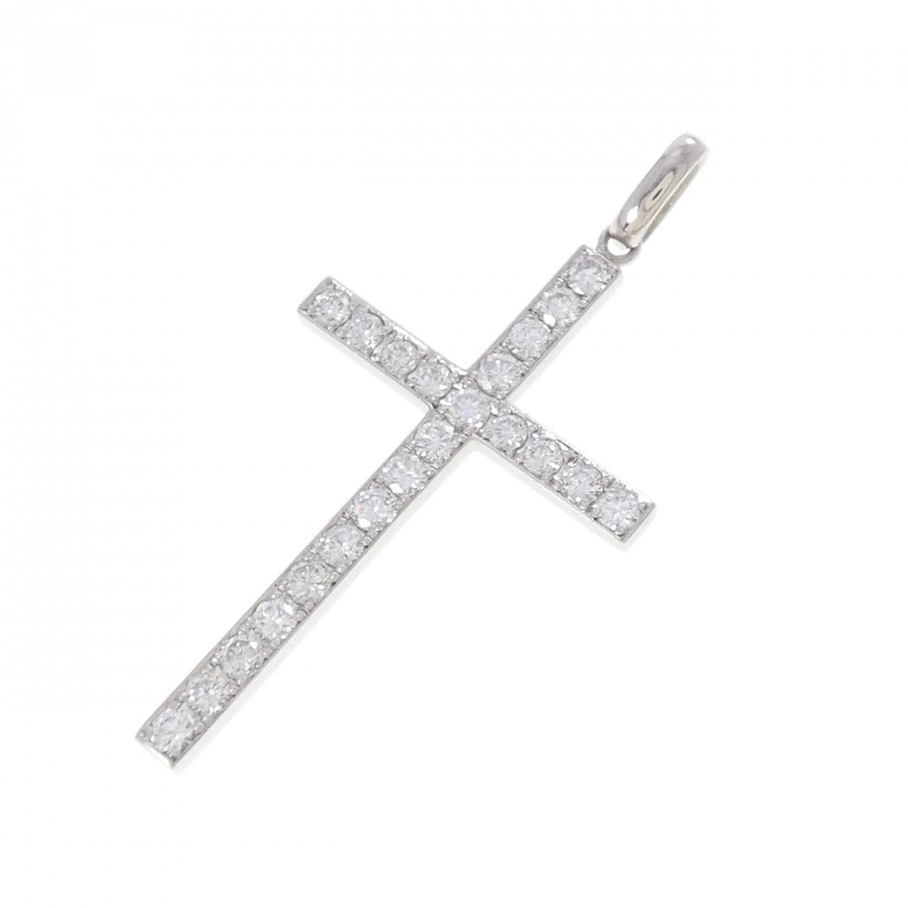 PT900 クロス ダイヤモンド ペンダント 1.42CT