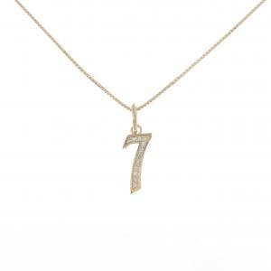 K18YG ナンバー7 ダイヤモンド ネックレス 0.06CT
