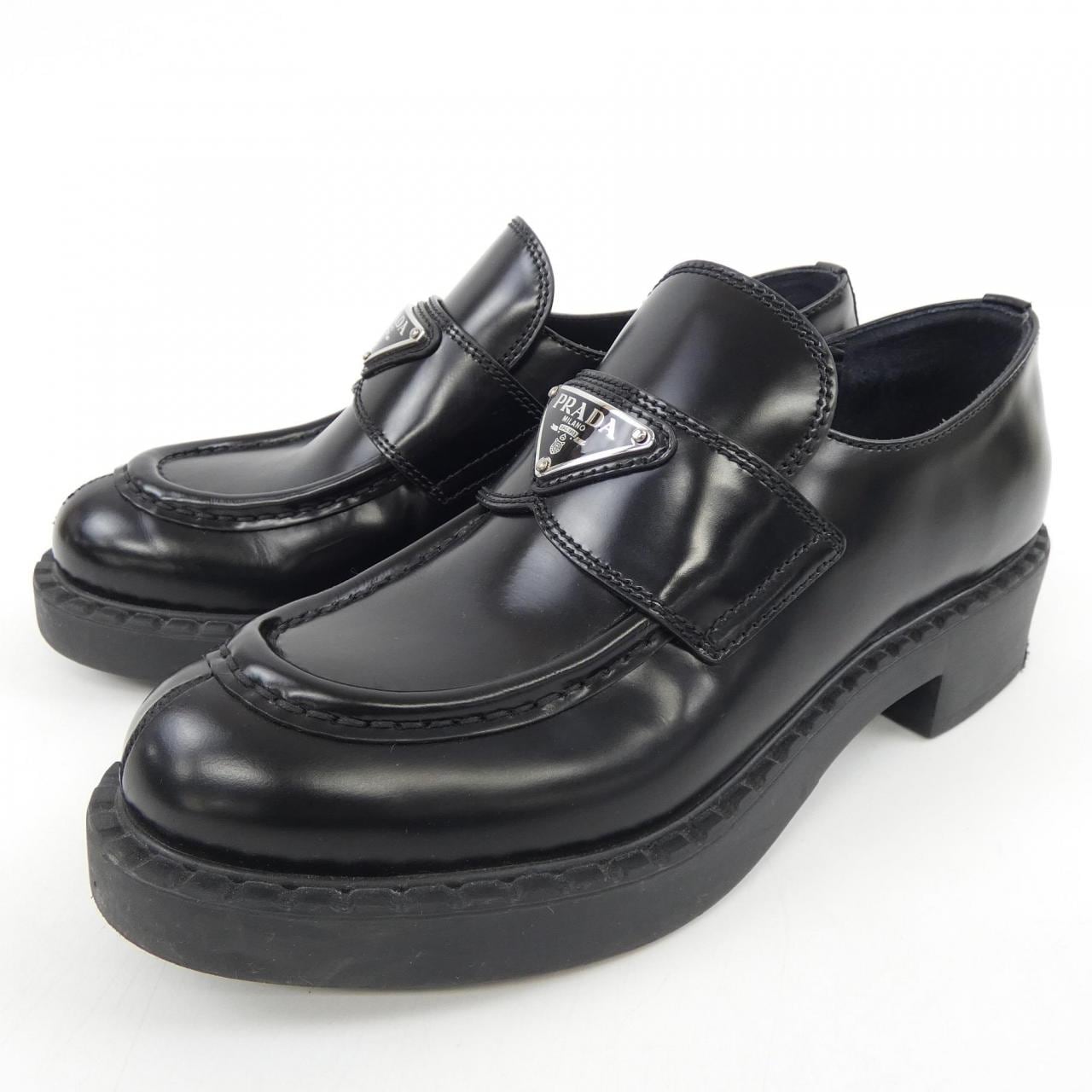 プラダ PRADA チョコレート ローファー トライアングルロゴ 1D246M シューズ