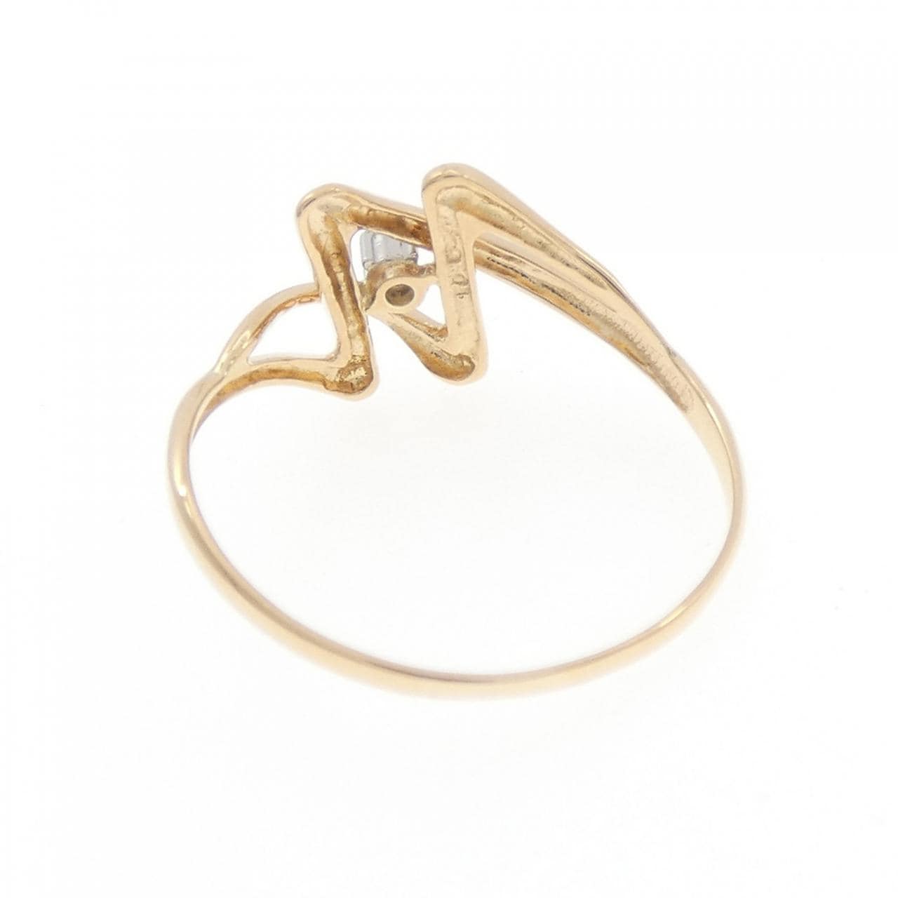 K18YG/PT钻石戒指 0.020克拉