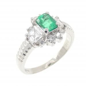 PT900 エメラルド リング 0.34CT
