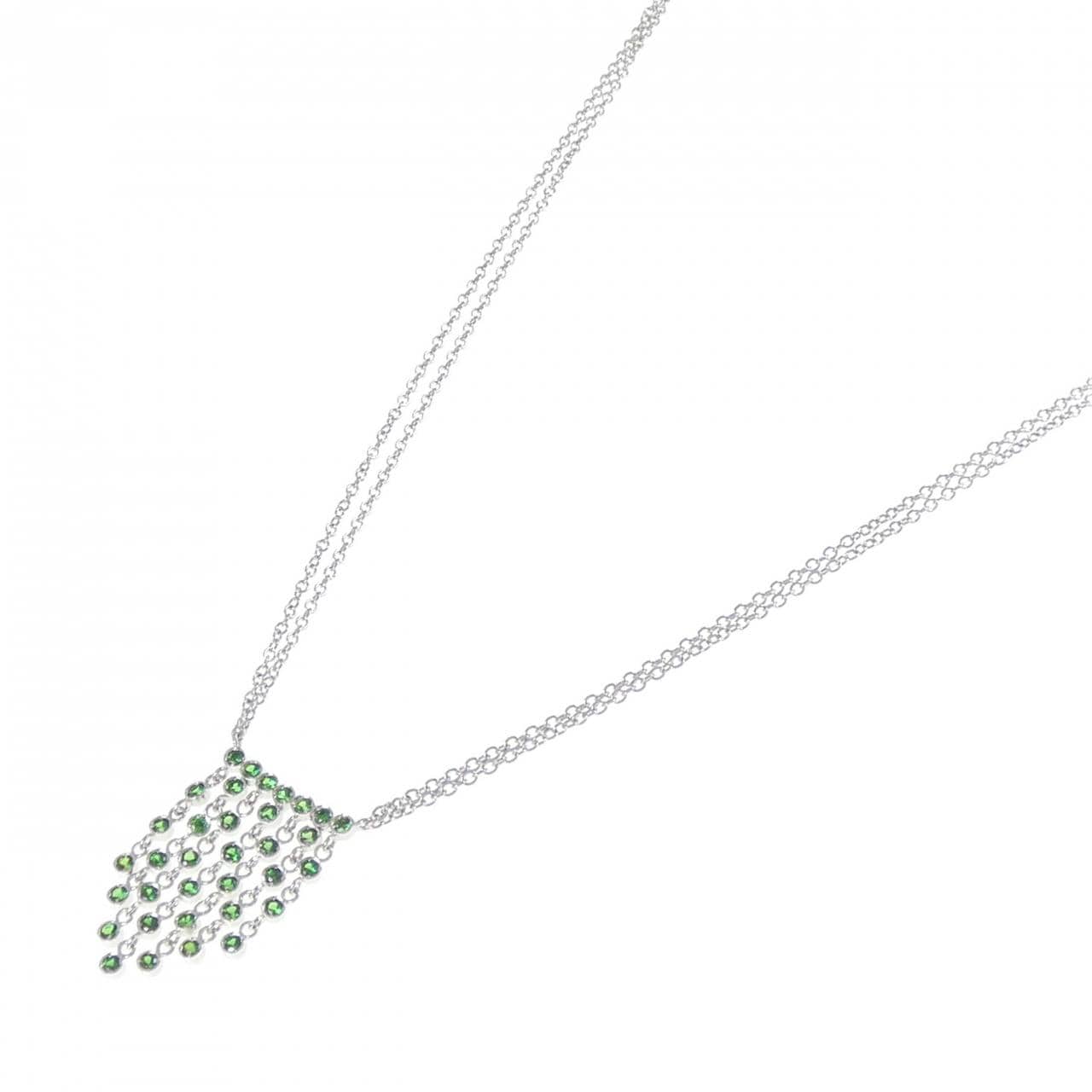 750WG グリーンガーネット ネックレス 0.89CT