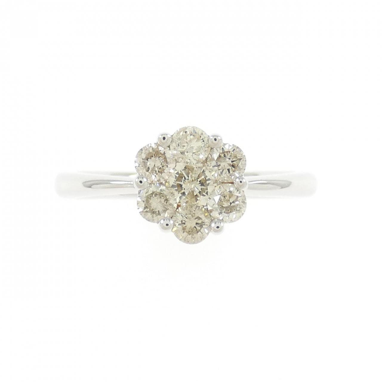 K18WG flower Diamond ring 0.50CT