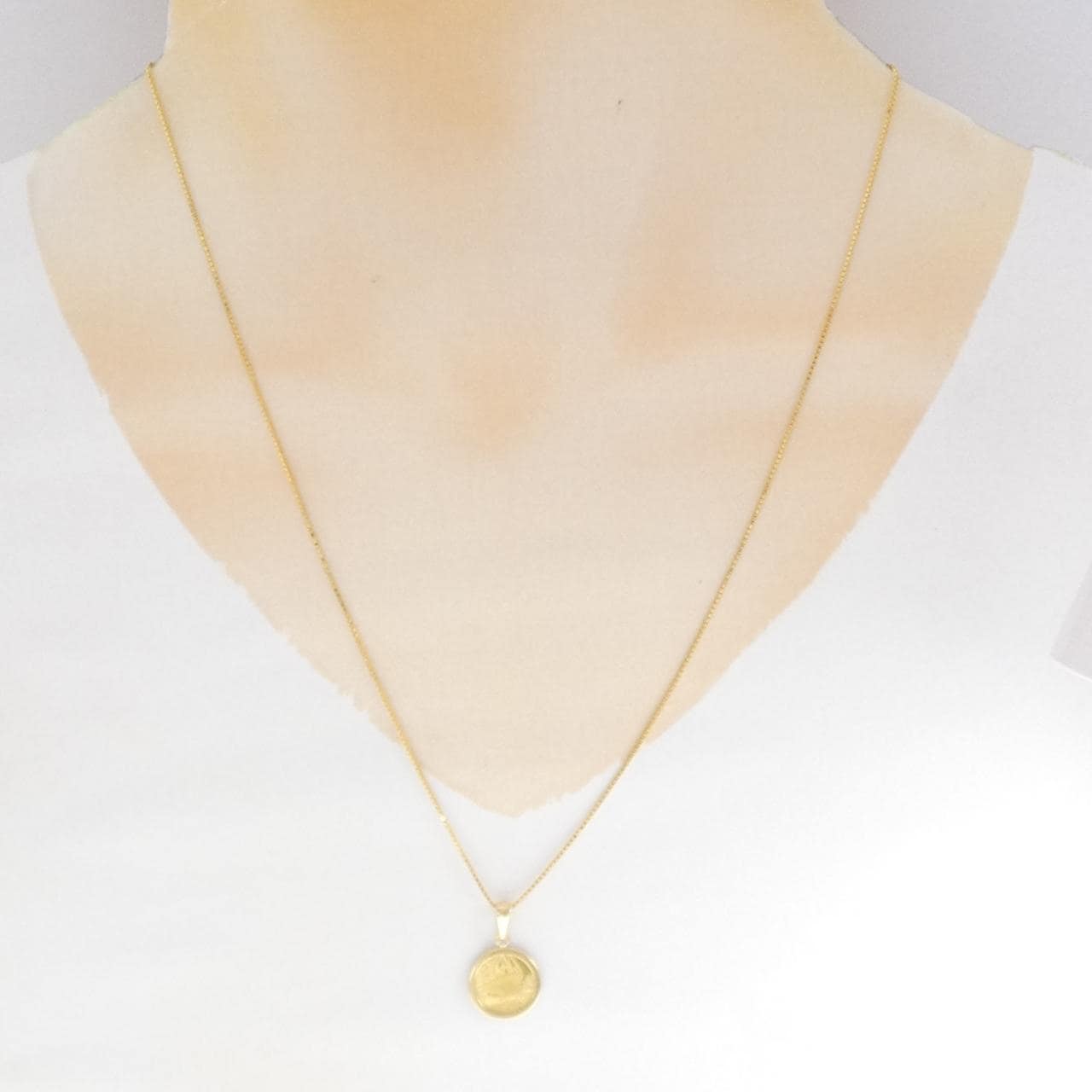 K18YG/K24YG(枠) コイン ネックレス