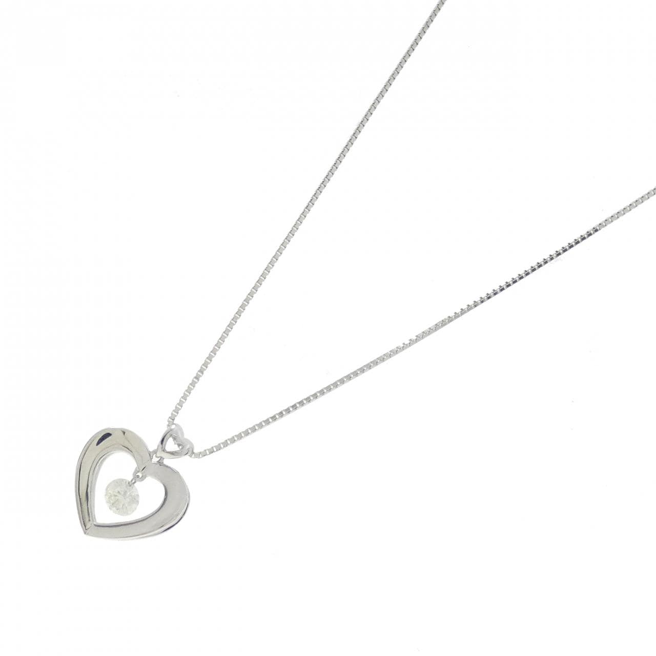 K18WG Heart Diamond Necklace 0.22CT