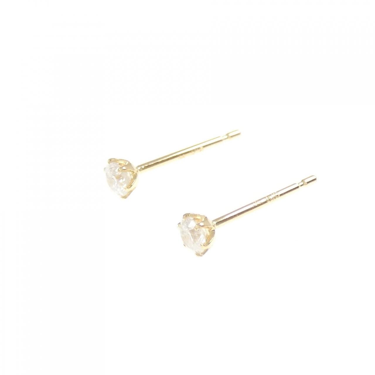 【新品】K18YG ソリティア ダイヤモンド ピアス 0.12CT
