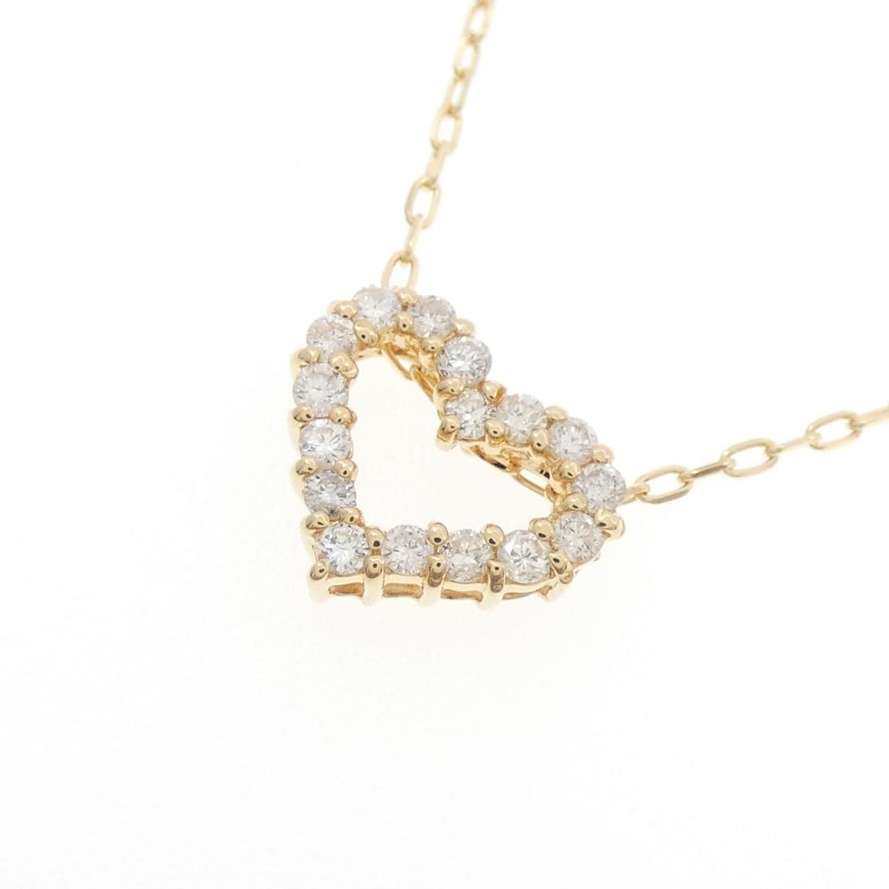 K18YG ハート ダイヤモンド ネックレス 0.20CT