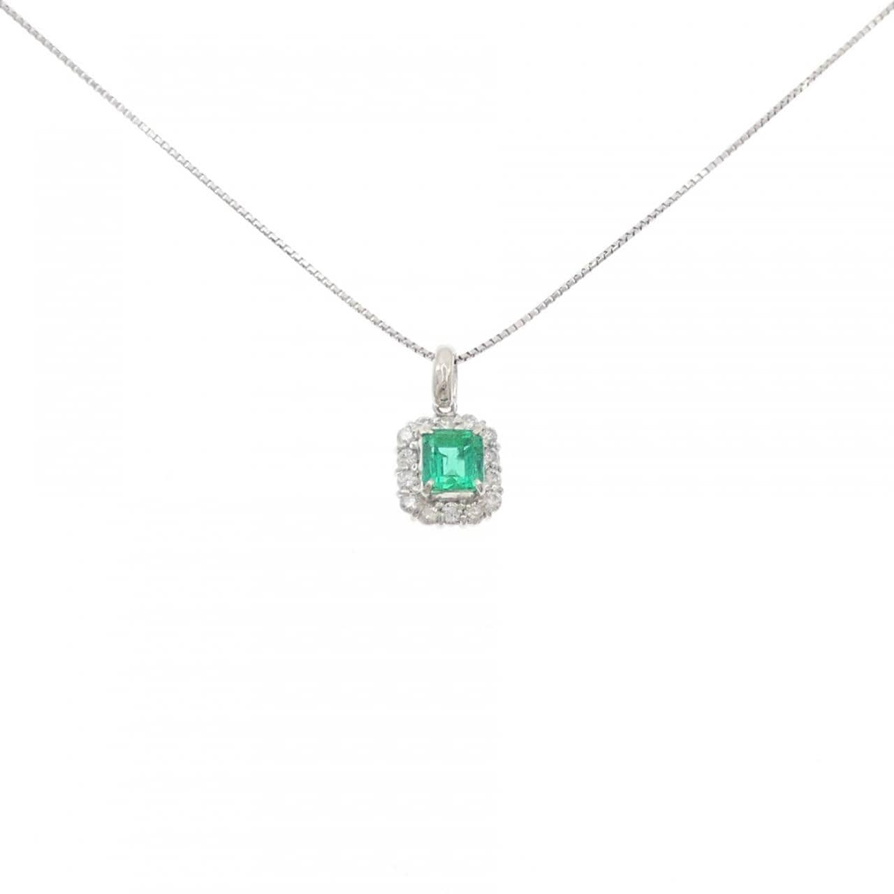 PT900/PT850 エメラルド ネックレス 0.86CT