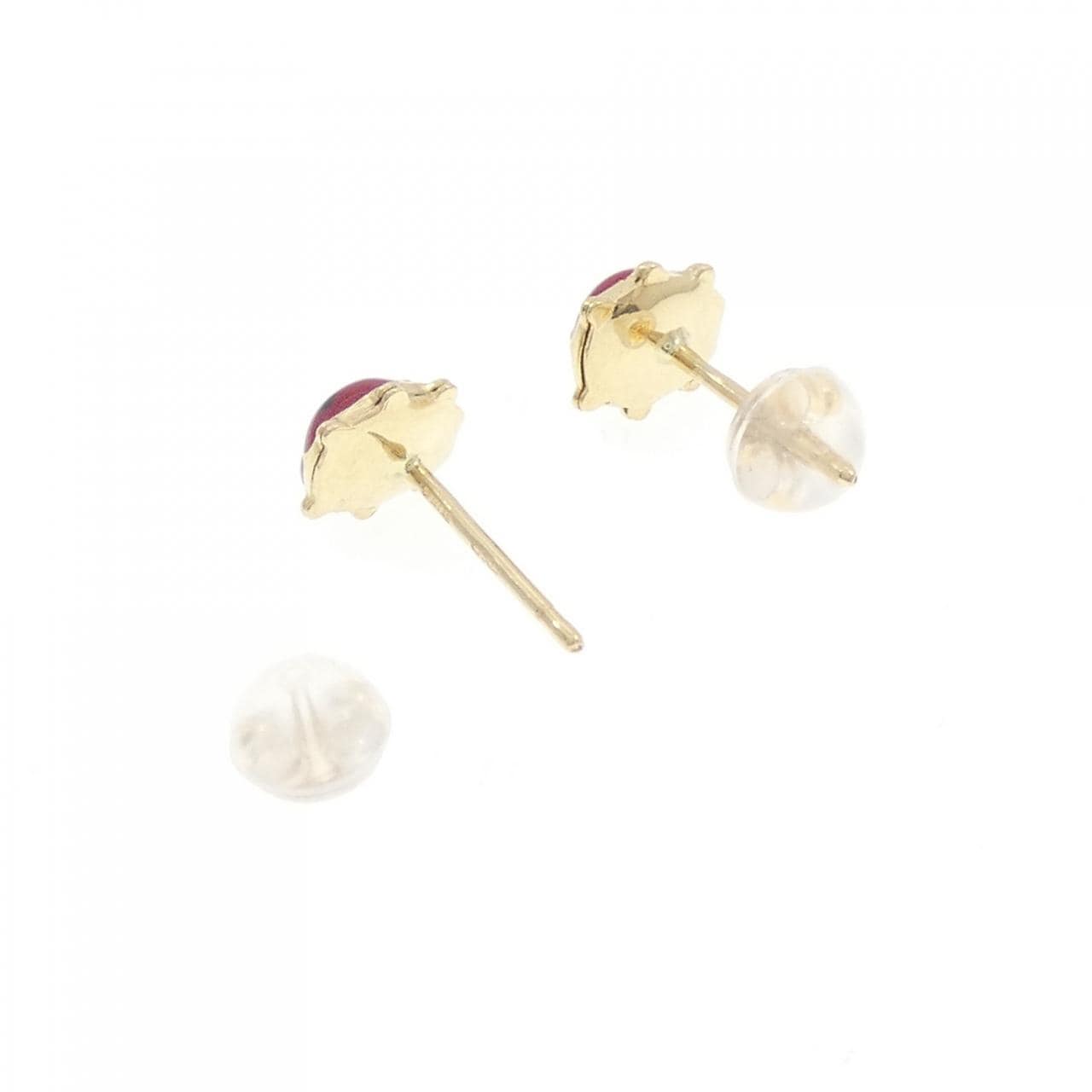 750YG/K18YG テントウムシ 樹脂 ピアス