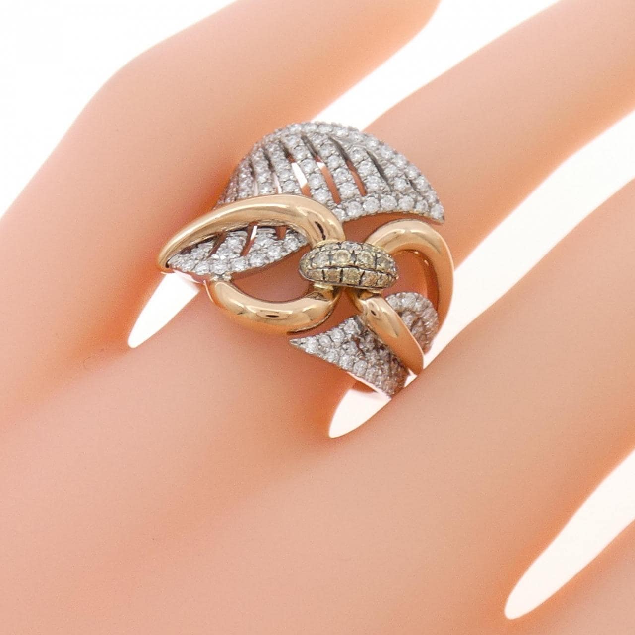 750スリーカラー ダイヤモンド リング 0.13CT