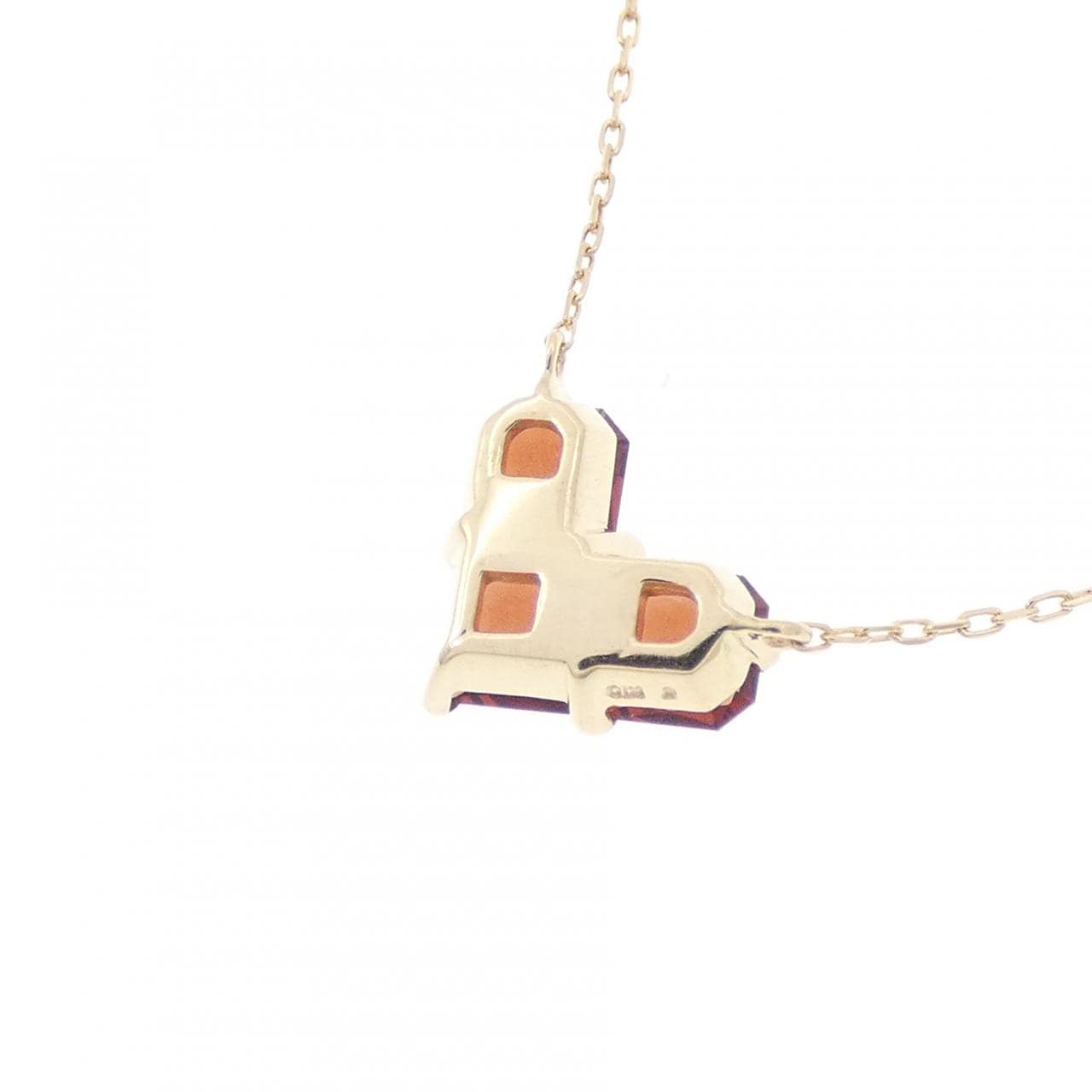 K10YG ハート ガーネット ネックレス