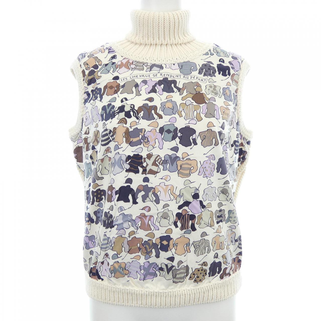 エルメス HERMES LES CHEVAUX SE RENDENT AU DEPART ツイルレーヌ. ベスト