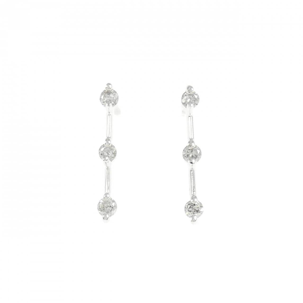 K18WG ダイヤモンド ピアス 0.30CT