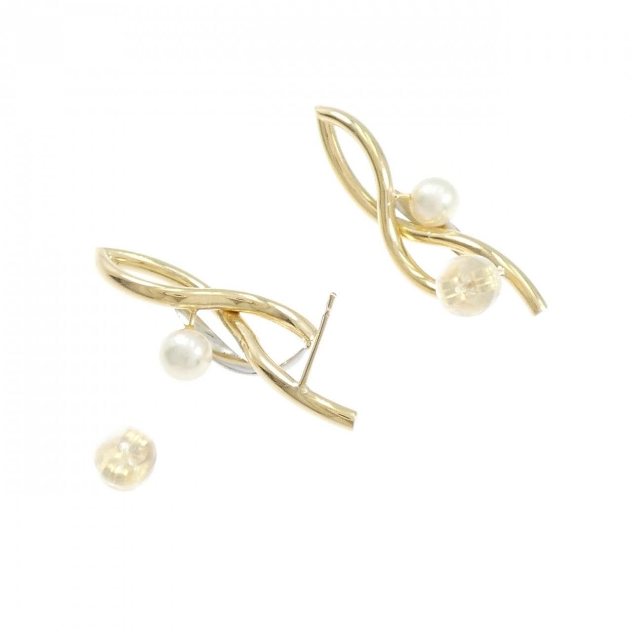 K18YG/PT900 アコヤパール ピアス 4.8mm