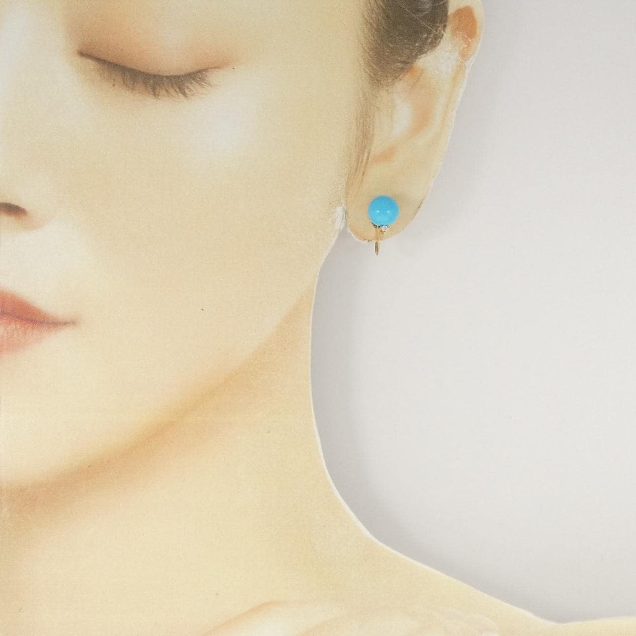 K18YG turquoise earrings