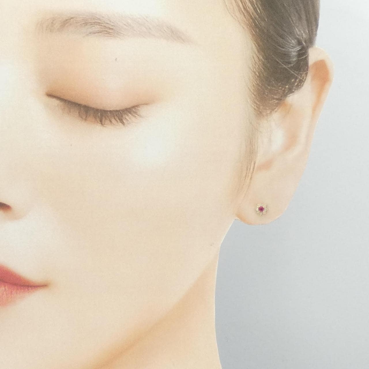K18YG ルビー ピアス