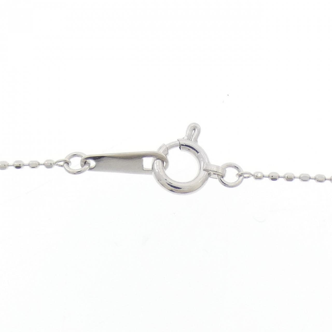 K18WG フラワー ダイヤモンド ネックレス 0.26CT