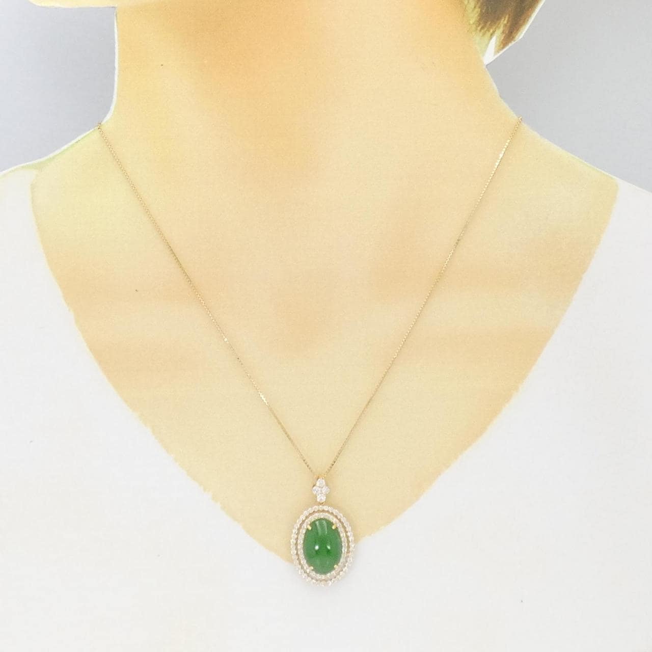 [Remake] K18YG jade necklace 8.118CT