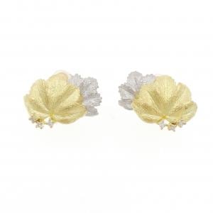 K18YG/PT900 ダイヤモンド イヤリング 0.08CT