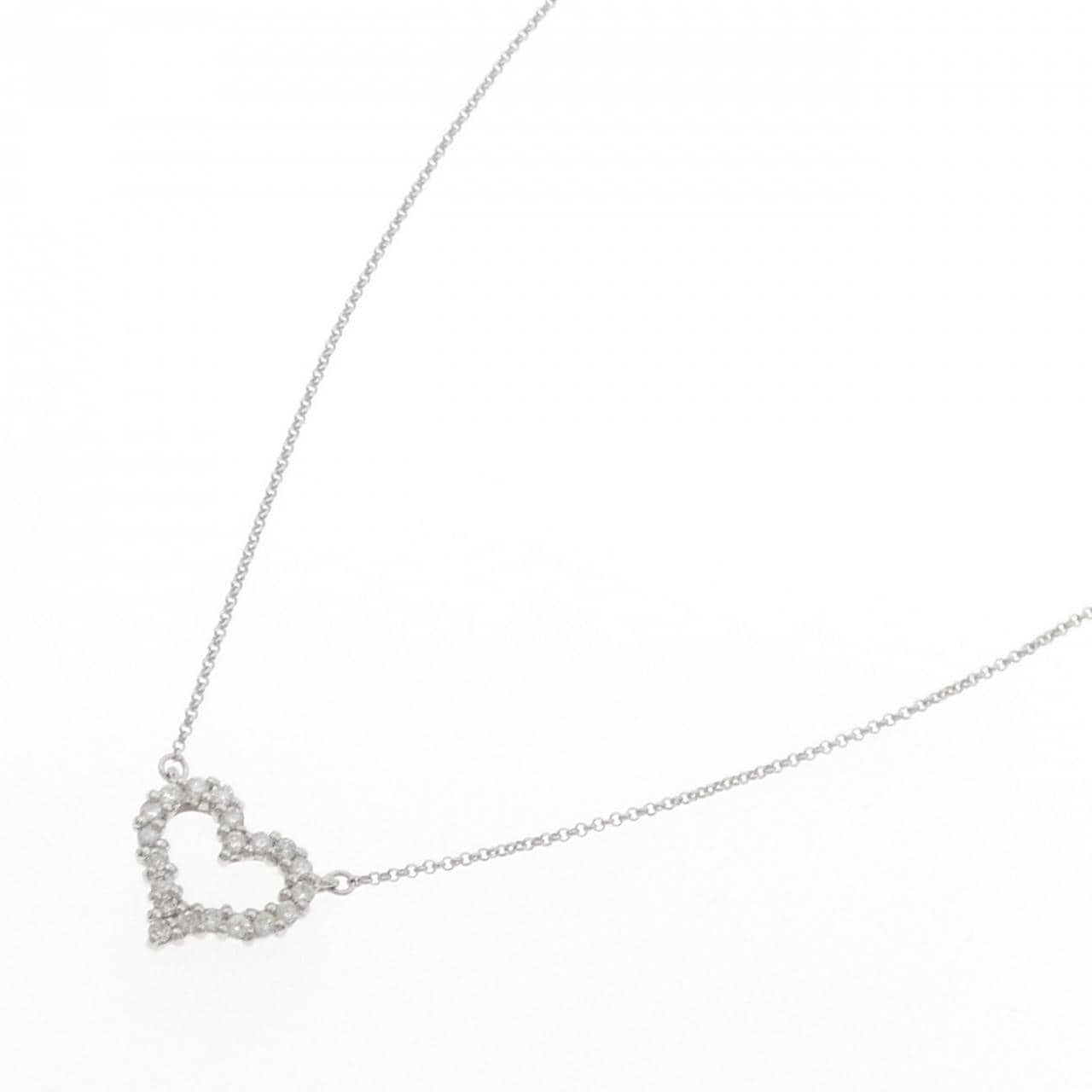 PT900/PT850 ハート ダイヤモンド ネックレス 0.30CT
