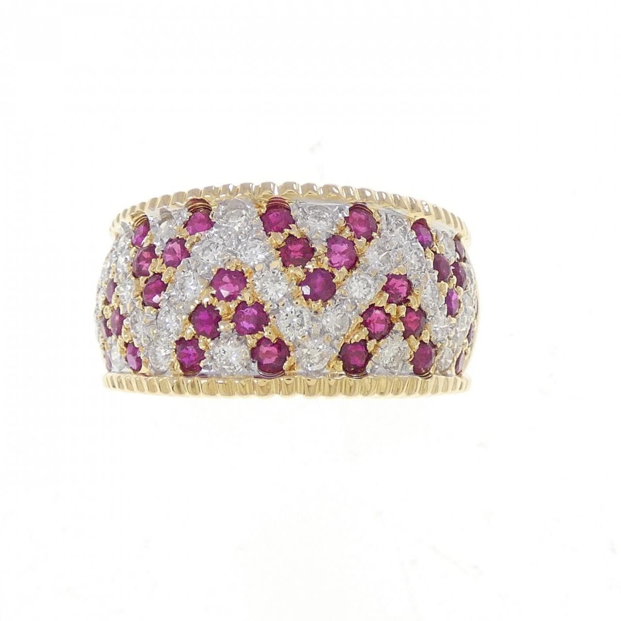 750YG/750WG ルビー リング 1.35CT
