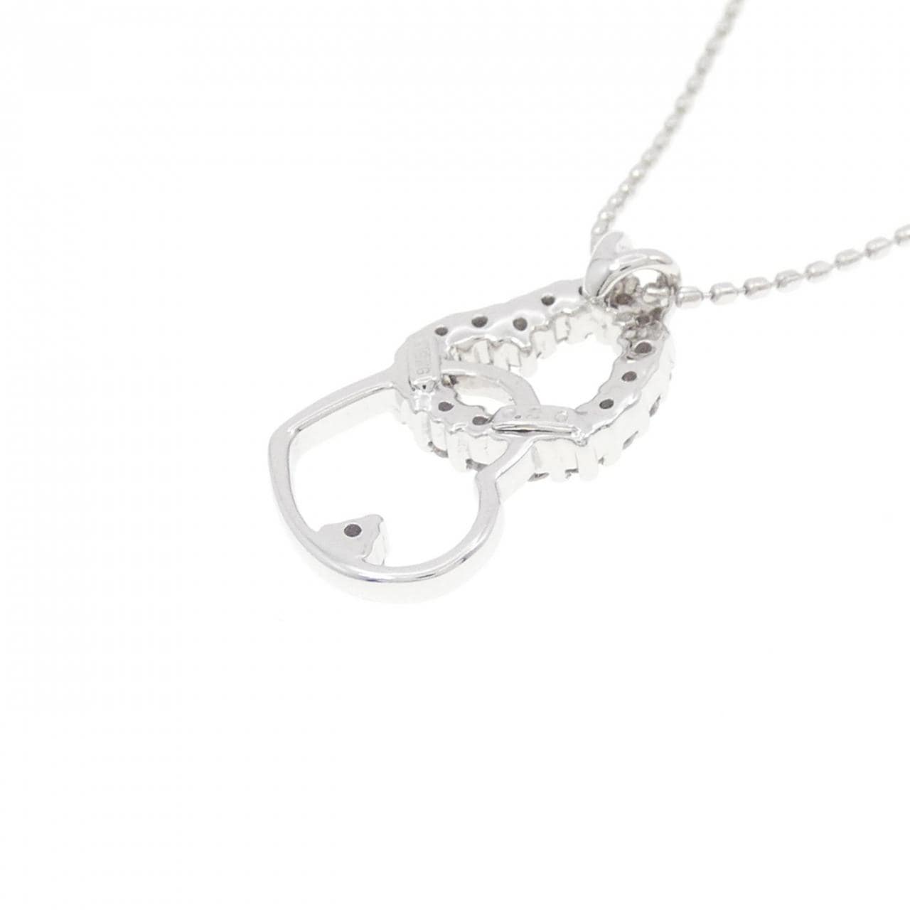 K18WG ハート ダイヤモンド ネックレス 0.20CT