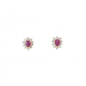 K18YG ルビー ピアス 0.28CT