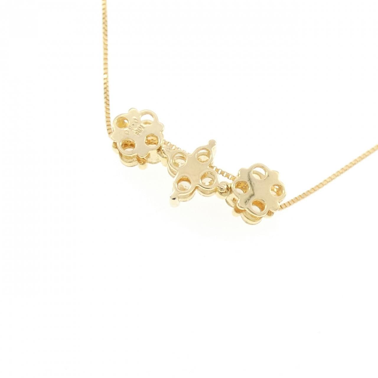K18YG 2WAY フラワー×ハート ダイヤモンド ネックレス 0.50CT