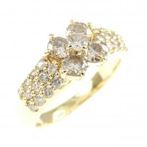 K18YG フラワー ダイヤモンド リング 1.00CT
