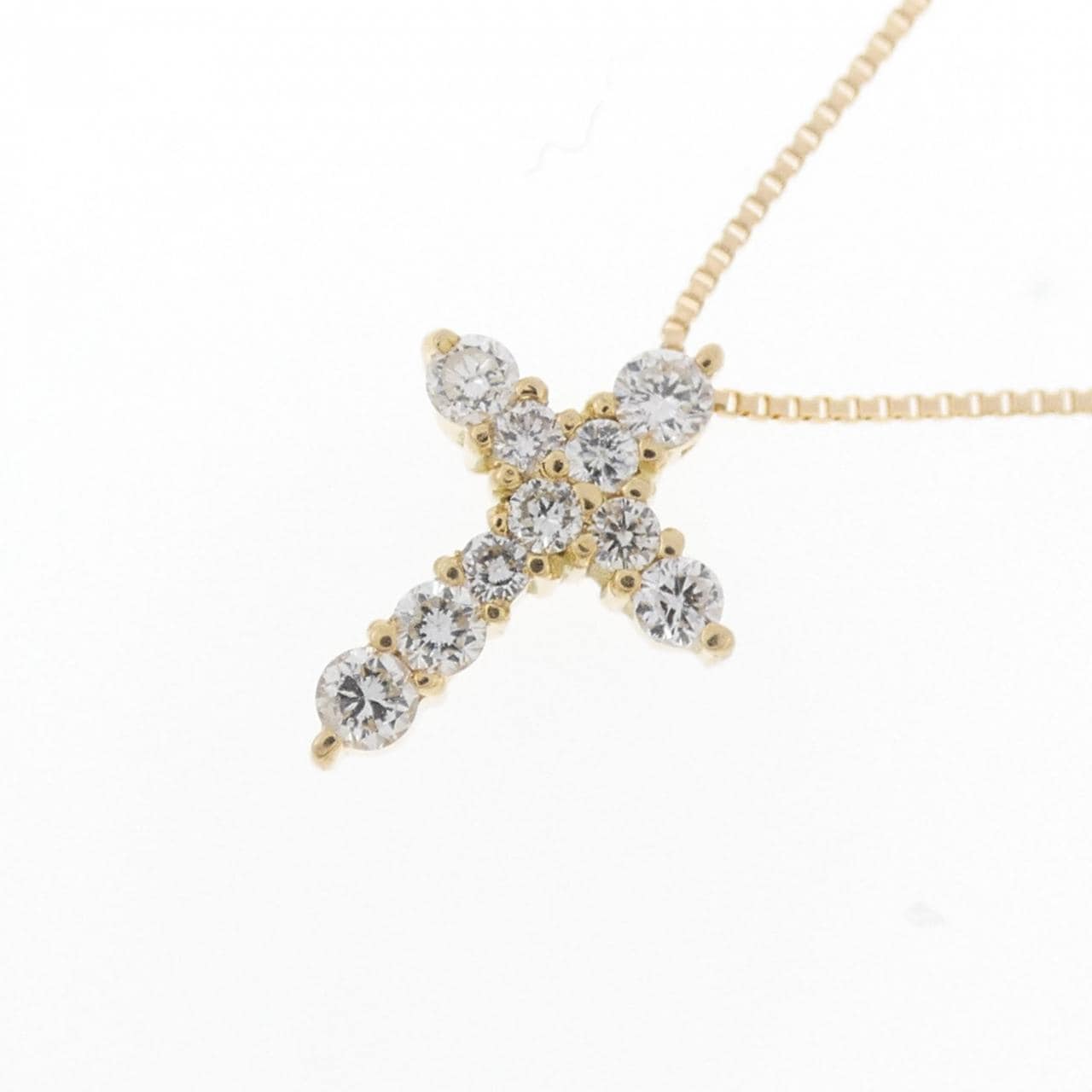 K18YG 十字钻石项链 0.21CT