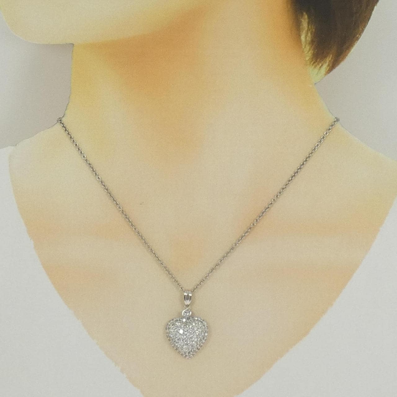 PT900/PT850密鑲心形鑽石項鍊 2.00克拉