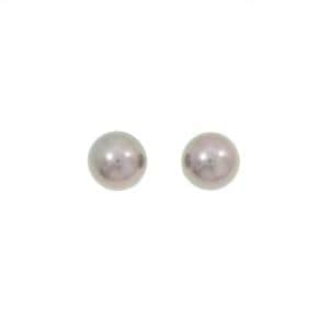 PT900 黒蝶パール ピアス 8.8mm