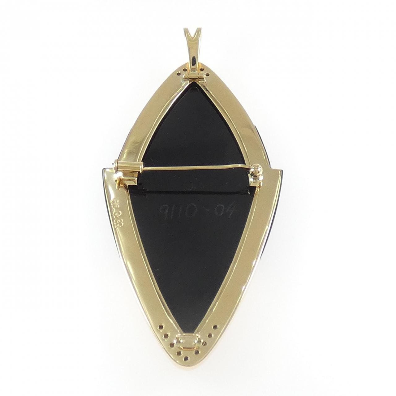 K18YG メノウカメオ ブローチ