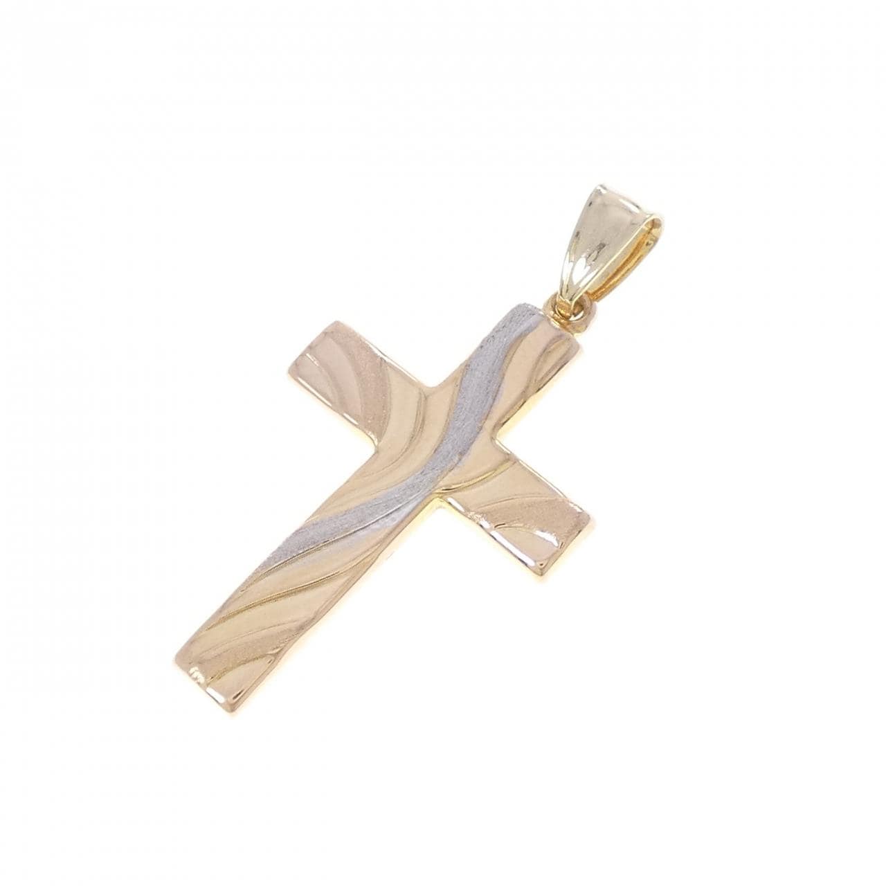 K14スリーカラー クロス ペンダント