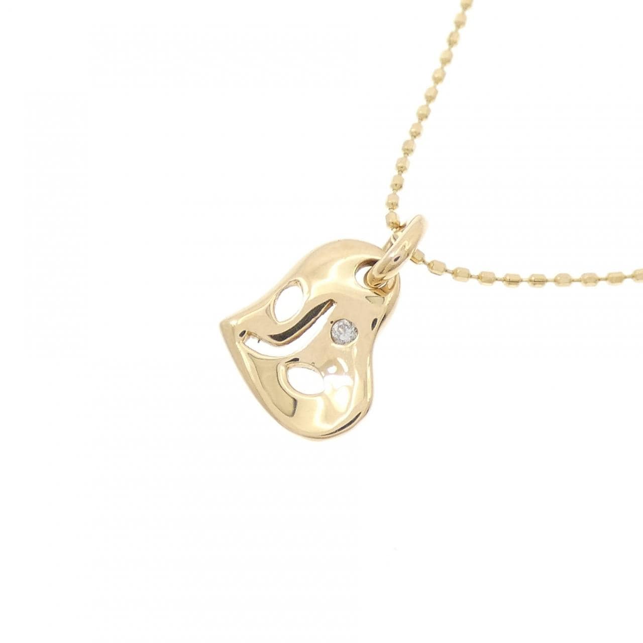K18YG ハート ダイヤモンド ネックレス 0.01CT