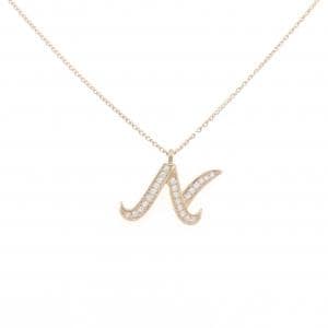 K18PG イニシャルN ダイヤモンド ネックレス 0.31CT