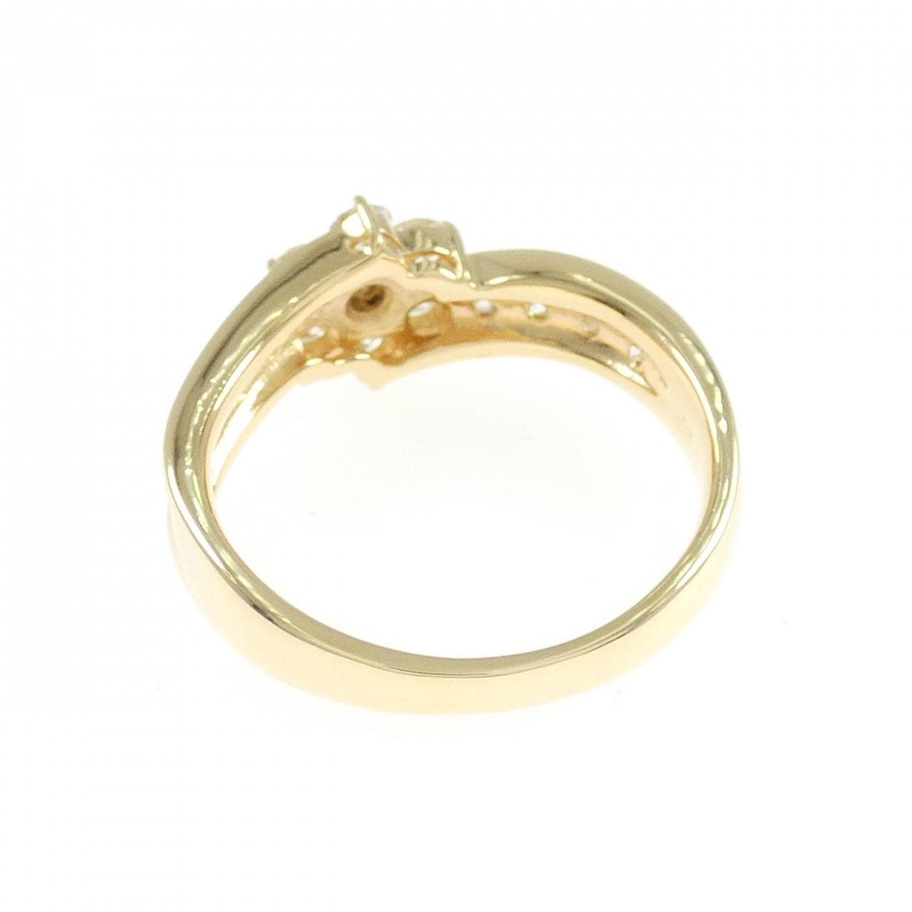 K18YG フラワー ダイヤモンド リング 0.55CT