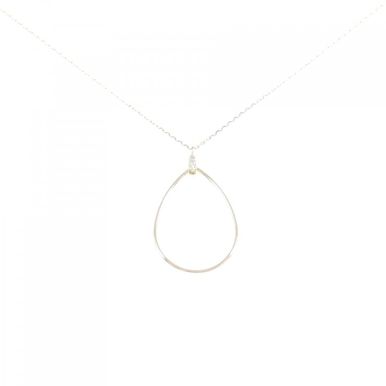 [BRAND NEW] K10YG Three Stone Diamond Necklace 0.02CT
