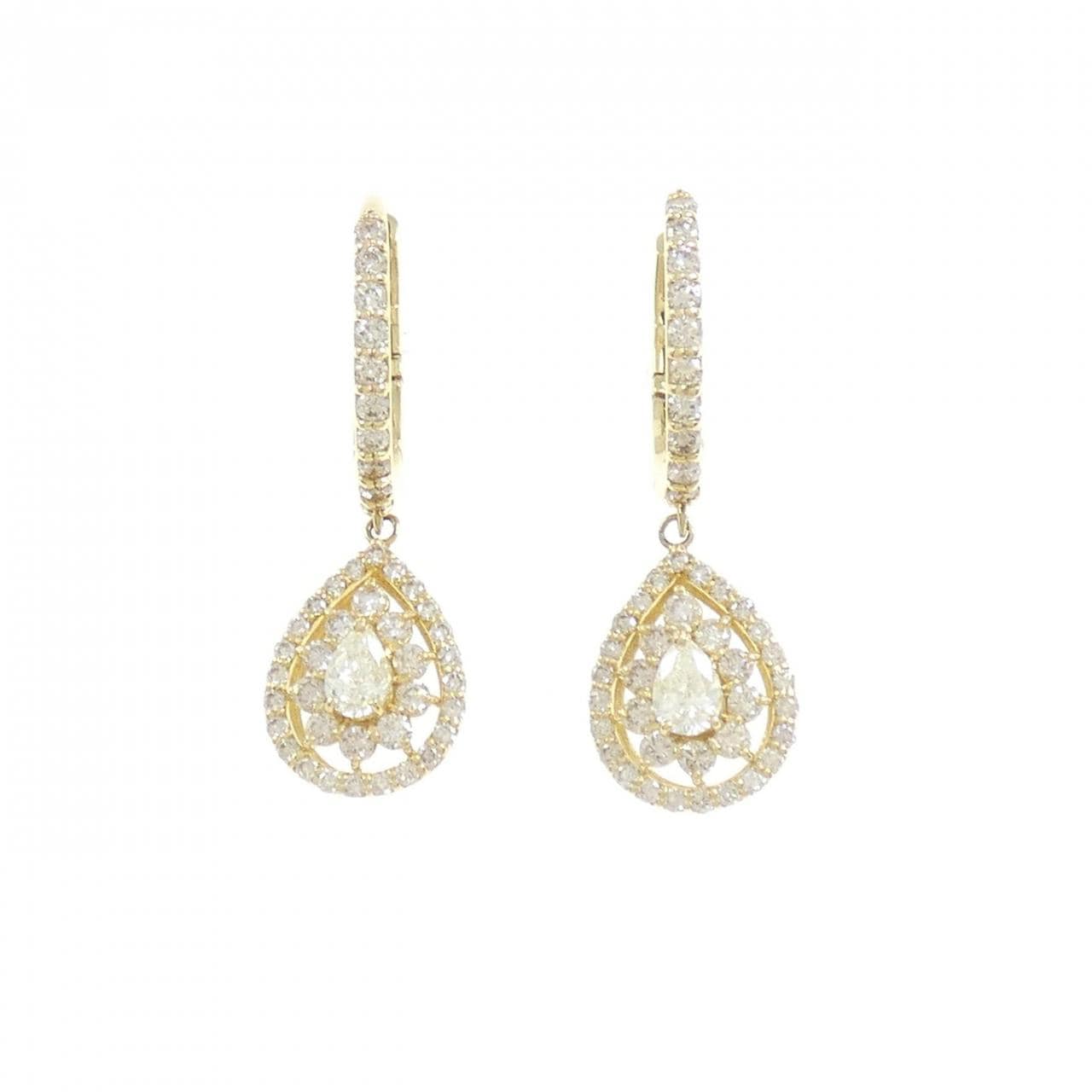 [BRAND NEW] K18YG Diamond earrings 0.86CT