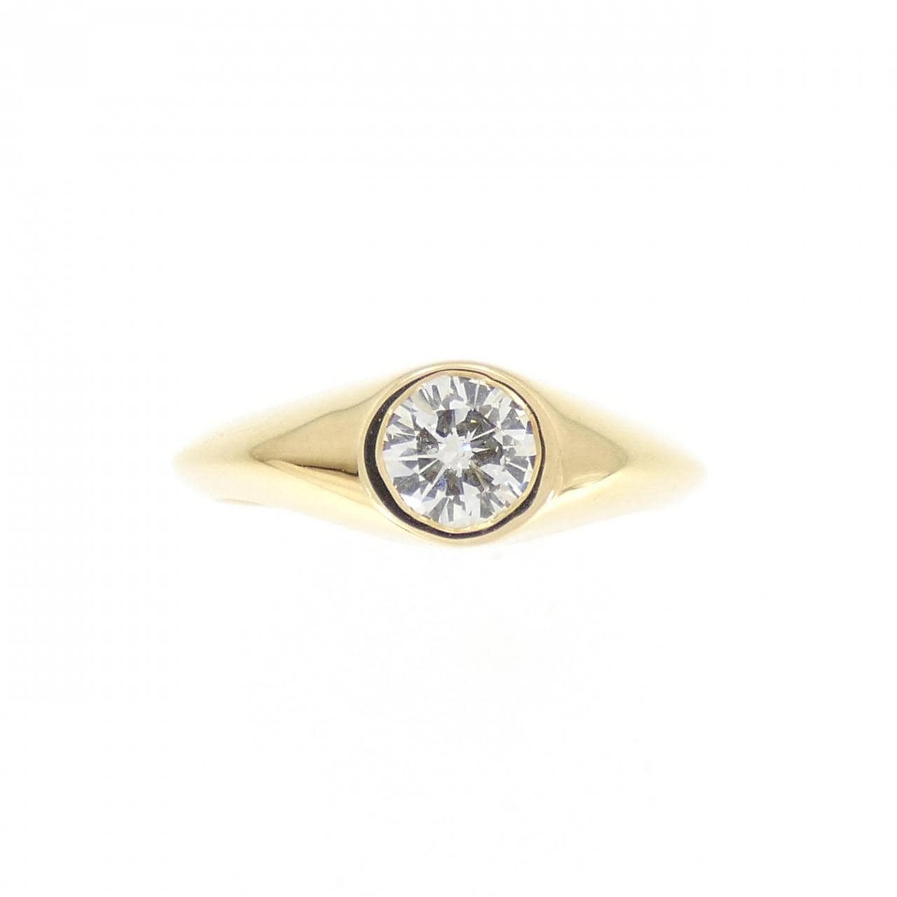 【新品】K18YG ソリティア ダイヤモンド リング 0.29CT