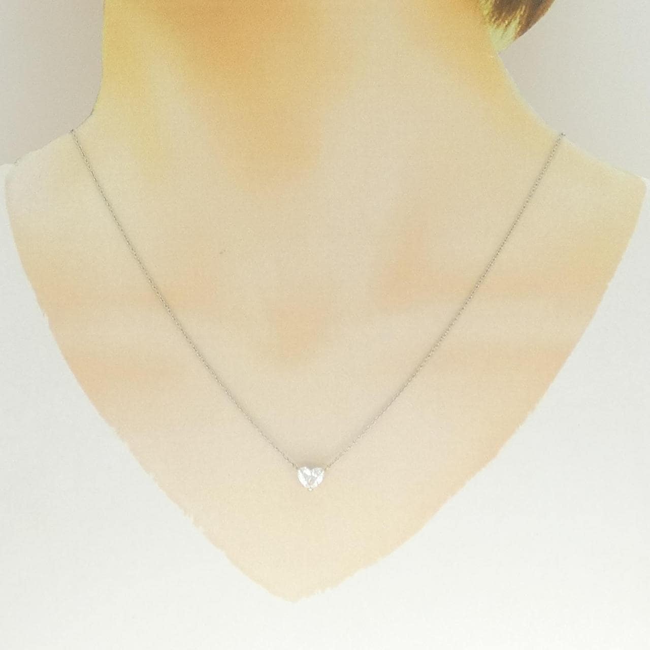 【リメイク】PT900/PT850 ダイヤモンド ネックレス 0.769CT F VS1 ハートシェイプ